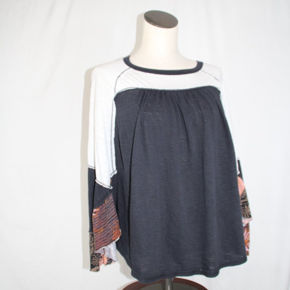 We the Free by Free People Women's Friday Fever Pattern Mix Top Boho Size M